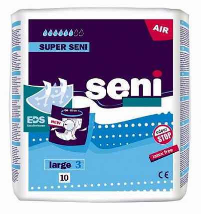 Подгузники для взрослых SUPER SENI AIR размер L (10 шт)